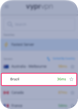 3. Select Brazil from the list